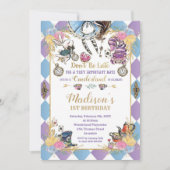 Alice in Wonderland 1e verjaardag Onederland thee Kaart (Voorkant)