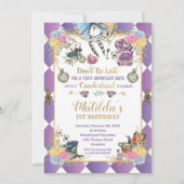 Alice in Wonderland 1e verjaardag Onederland thee Kaart (Voorkant)