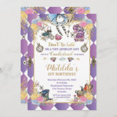 Alice in Wonderland 1e verjaardag Onederland thee Kaart (Voorkant / Achterkant)