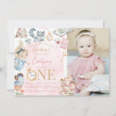 Alice in Wonderland 1e Verjaardag Tea Party Kaart (Voorkant)