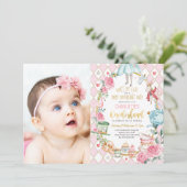  Alice in Wonderland 1e Verjaardags Thee Party Kaart (Staand voorkant)