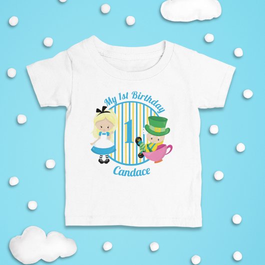 Alice in Wonderland 1st Birthday Cute Personalized