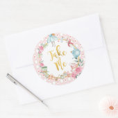 Alice in Wonderland 1st Birthday Onederland Favors Ronde Sticker (Envelop)