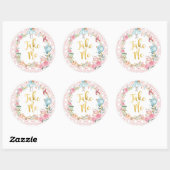 Alice in Wonderland 1st Birthday Onederland Favors Ronde Sticker (Vel)