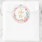 Alice in Wonderland 1st Birthday Onederland Favors Ronde Sticker (Tas)