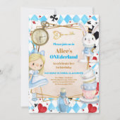 Alice in Wonderland 1st Birthday Onederland Party Kaart (Voorkant)