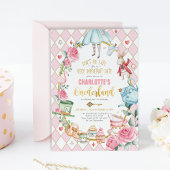 Alice in Wonderland 1st Birthday Onederland Party Kaart