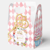 Alice in Wonderland 1st birthday Pink  Bedankdoosjes (Geopend)