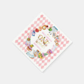 Alice in Wonderland 1st birthday Pink Servet (Hoek)