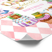 Alice in Wonderland 1st birthday Pink Welcome Poster (Hoek)