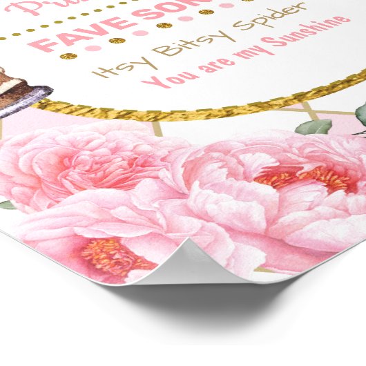 Alice in Wonderland 1st Birthday Stats Milestone Poster (Hoek)