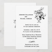 Alice in Wonderland #2 Black White Modern Wedding Kaart (Voorkant / Achterkant)