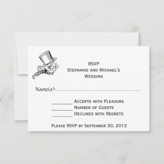 Alice in Wonderland #2 Wedding RSVP (Voorkant)