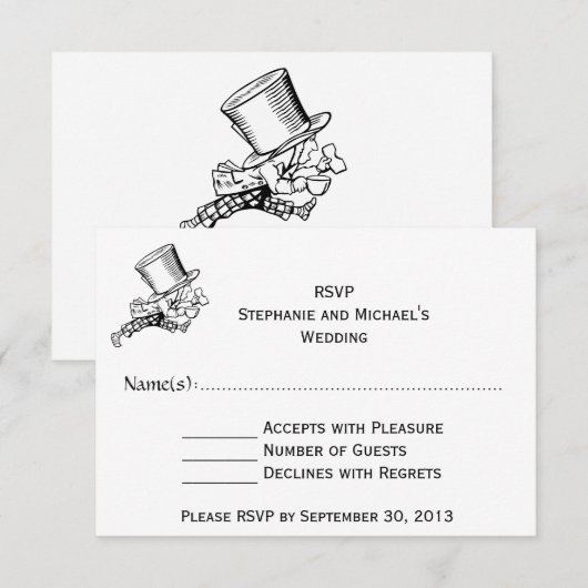Alice in Wonderland #2 Wedding RSVP (Voorkant / Achterkant)