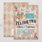 Alice in Wonderland 2e verjaardag Uitnodigingen (Voorkant / Achterkant)