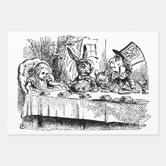  Alice in Wonderland, 3 verschillende scènes Inpakpapier Vel (Voorkant)