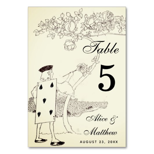 Alice in Wonderland 5 Kaart Vintage Wedding (Achterkant)