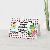 Alice in Wonderland Aangepast Kind Happy Birthday Kaart (Voorkant)