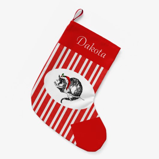 Alice in Wonderland - Aangepersonaliseerde kat Sto Kleine Kerstsok (Voorkant (Hangend))