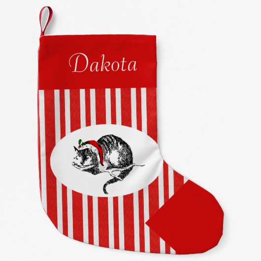Alice in Wonderland - Aangepersonaliseerde kat Sto Kleine Kerstsok (Voorkant)