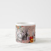 Alice in Wonderland achter het Gordijn Espresso Kop (Voorkant)