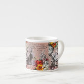 Alice in Wonderland achter het Gordijn Espresso Kop (Voorkant rechts)