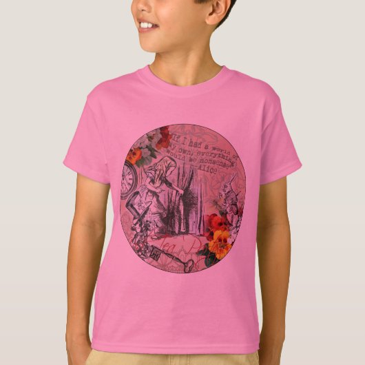 Alice in Wonderland achter het Gordijn T-shirt (Voorkant)