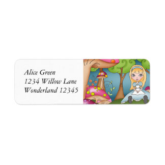Alice in Wonderland Adresetiketten Etiket