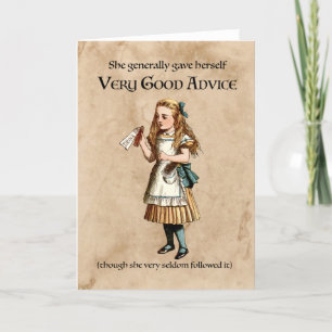Alice in Wonderland Advice Feestdagen Kaart