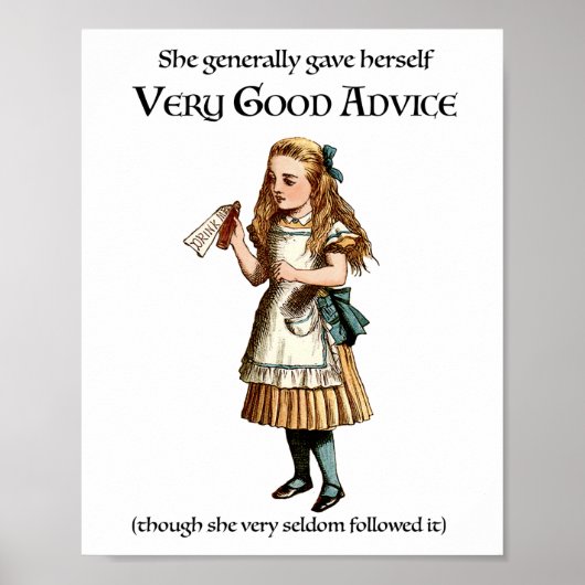 Alice in Wonderland Advice Poster (Voorkant)