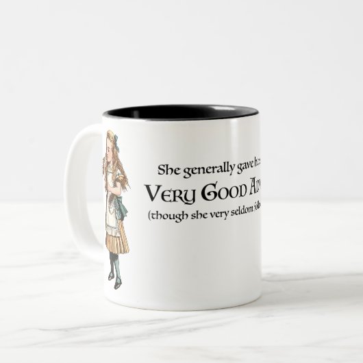 Alice in Wonderland Advice Tweekleurige Koffiemok (Voorkant links)