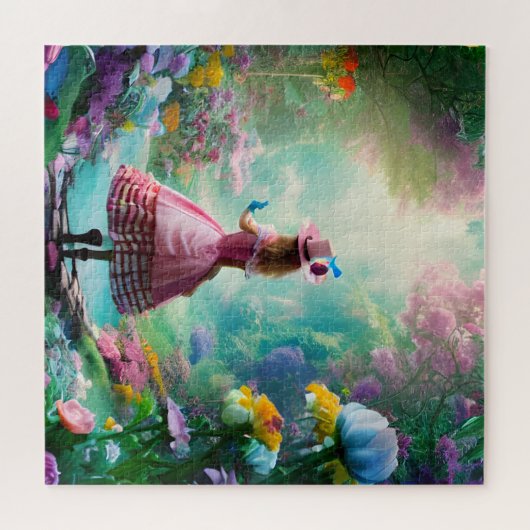 Alice in Wonderland AI genereerde Jigzaag Puzzle Legpuzzel (Horizontaal)
