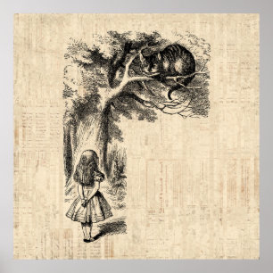 Alice in Wonderland Alice & de Cheshire Cat Poster