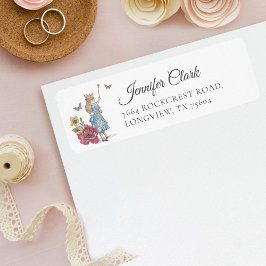  Alice in Wonderland Alice die een kroon had Etiket