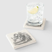 Alice in Wonderland, Alice en de Kitten - Dromen Stenen Onderzetter (Zijkant)