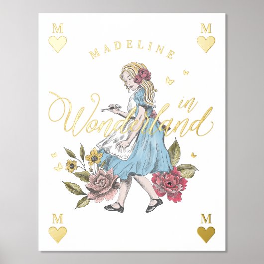  Alice in Wonderland | Alice en Florals Folie Afdrukken (Voorkant)