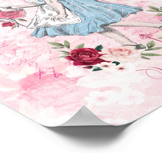  Alice in Wonderland | Alice en Florals Poster (Hoek)