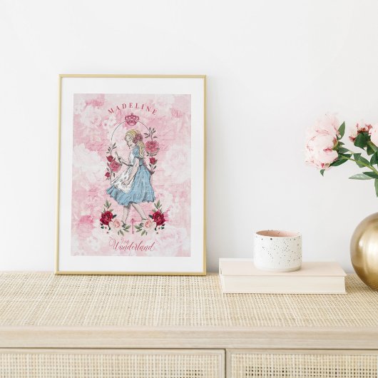 Alice in Wonderland | Alice en Florals Poster