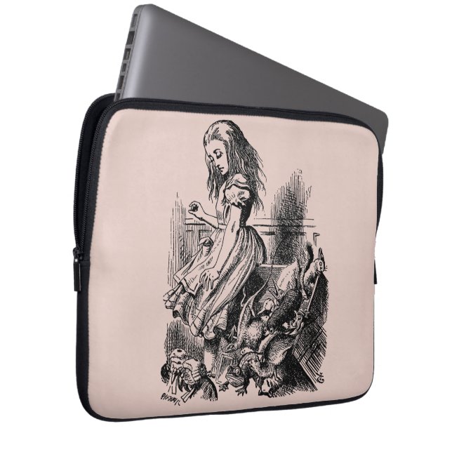 Alice in Wonderland - Alice im Wunderland rosa Laptop Sleeve (Voorkant Rechts)
