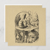 Alice in Wonderland Alice met de Caterpijler Feestdagenkaart (Voorkant / Achterkant)