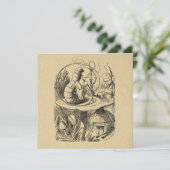 Alice in Wonderland Alice met de Caterpijler Feestdagenkaart (Staand voorkant)