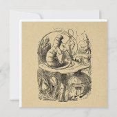 Alice in Wonderland Alice met de Caterpijler Feestdagenkaart (Achterkant)