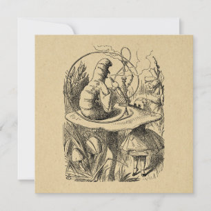 Alice in Wonderland Alice met de Caterpijler Feestdagenkaart