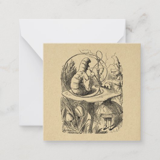 Alice in Wonderland Alice met de Caterpijler Notitiekaartje (Voorkant)