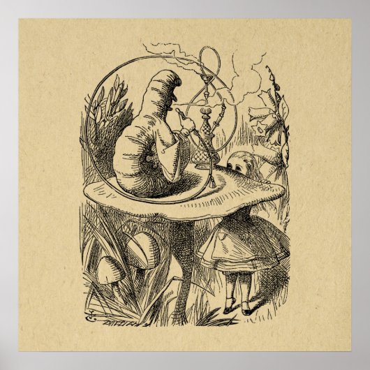 Alice in Wonderland Alice met de Caterpijler Poster (Voorkant)