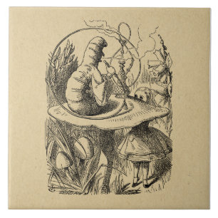 Alice in Wonderland Alice met de Caterpijler Tegeltje