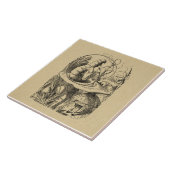 Alice in Wonderland Alice met de Caterpijler Tegeltje (Zijkant)