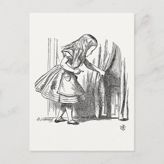 Alice in Wonderland - Alice Op zoek naar de deur Briefkaart (Voorkant)