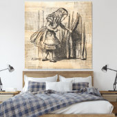 Alice in Wonderland Alice Pulls Curtain Art Canvas Afdruk (Insitu (Slaapkamer))