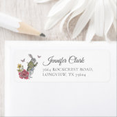 Alice in Wonderland Alice & Rabbit Floral Etiket (Insitu)